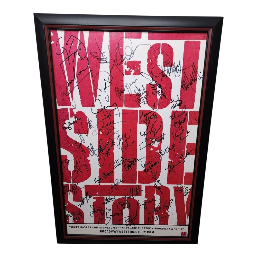 Broadway West Side Story Cast Signed Framed 2009 Olivo Cavenaugh Scaglione